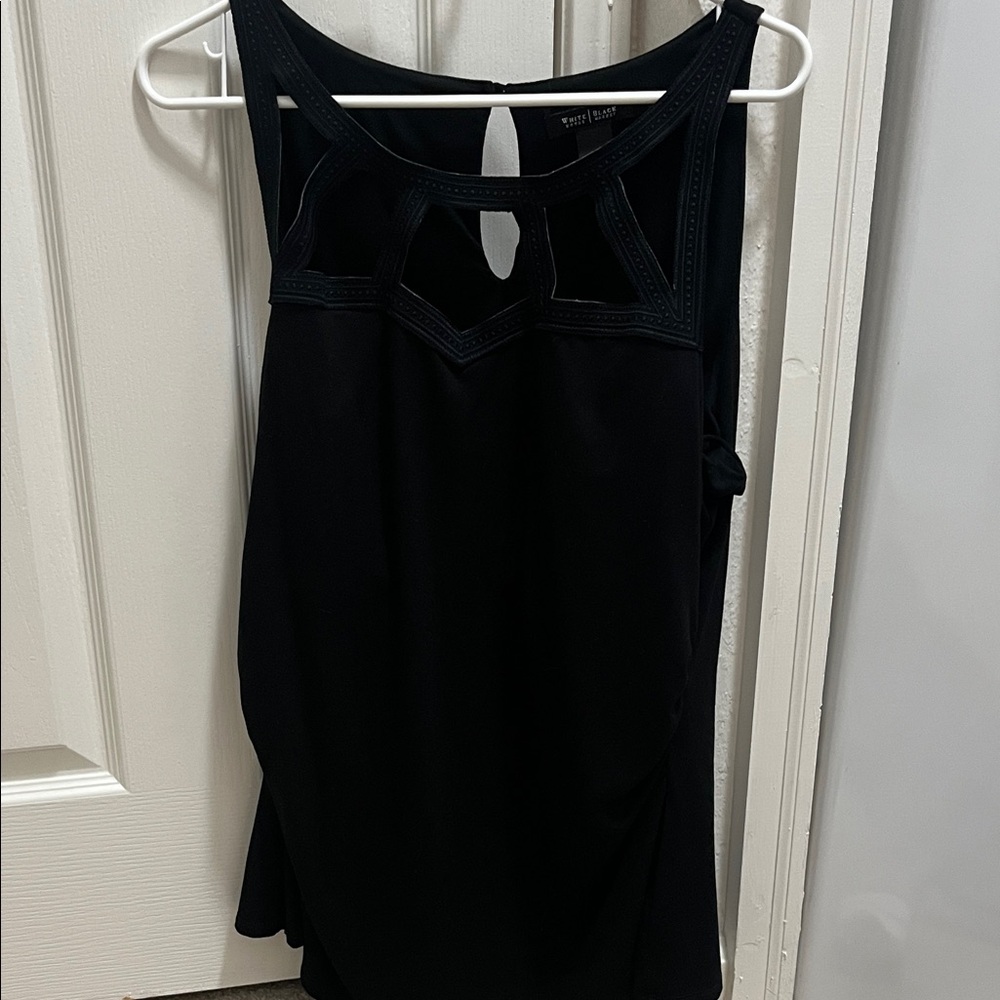 White House Black Market Black Cutout Tank Top